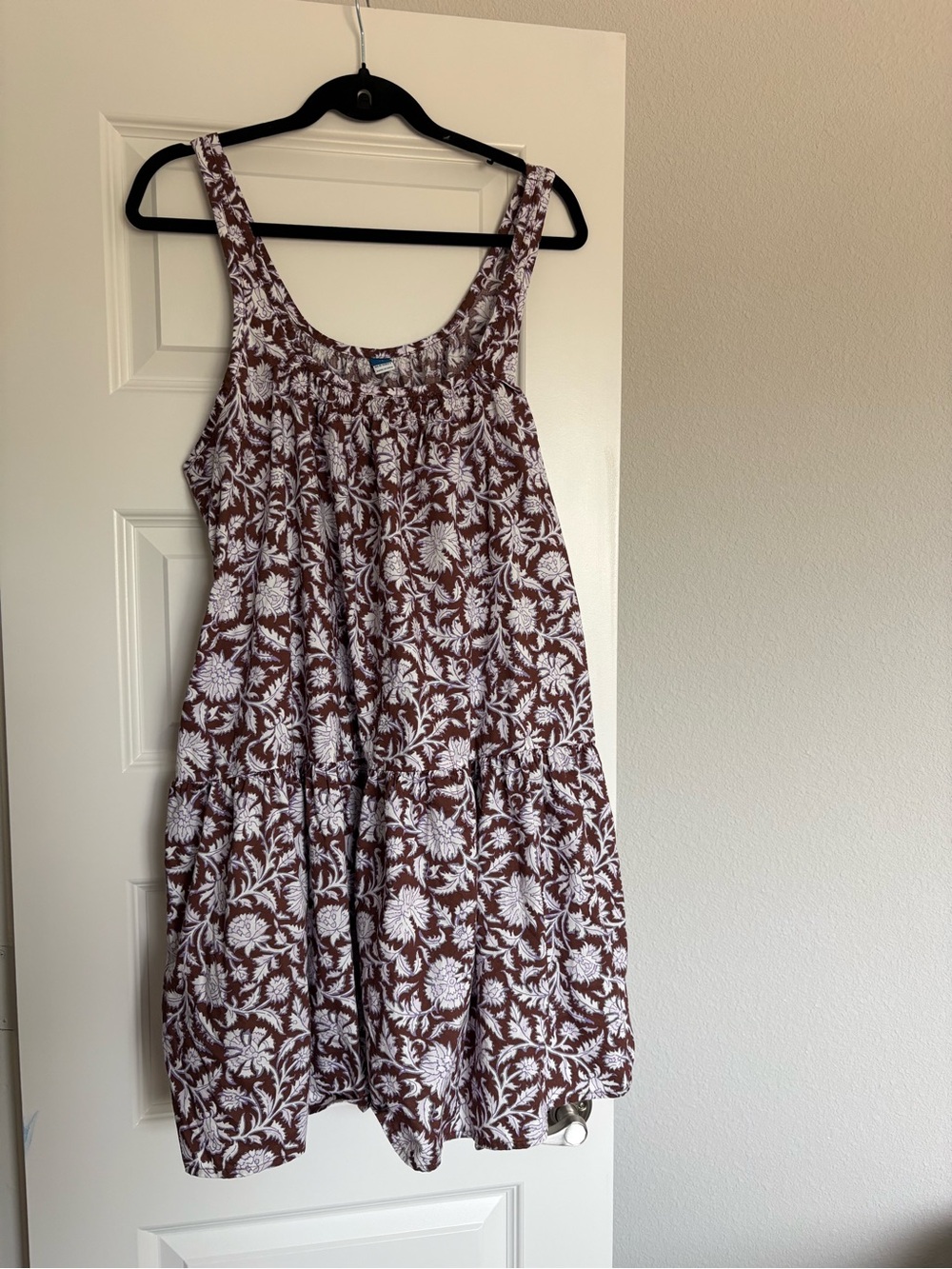 Women’s Floral Print Brown & White Sundress